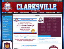 Tablet Screenshot of clarksvillesoccerclub.com